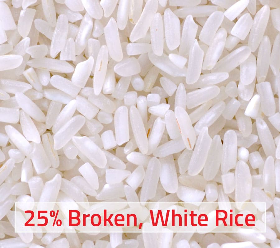 pakistan white rice, 25% broken
