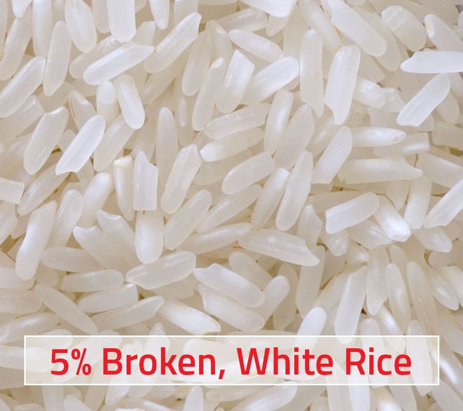 pakistan white rice, 5% broken
